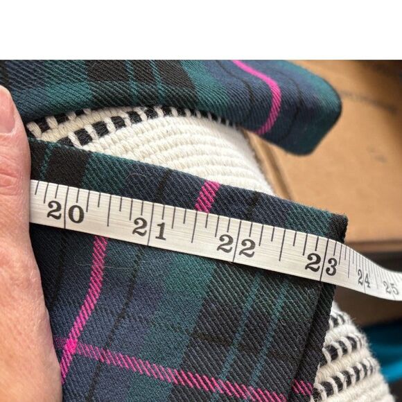 10P CHARTER CLUB Plaid Work Pants Petite Zip Side - Picture 5 of 6